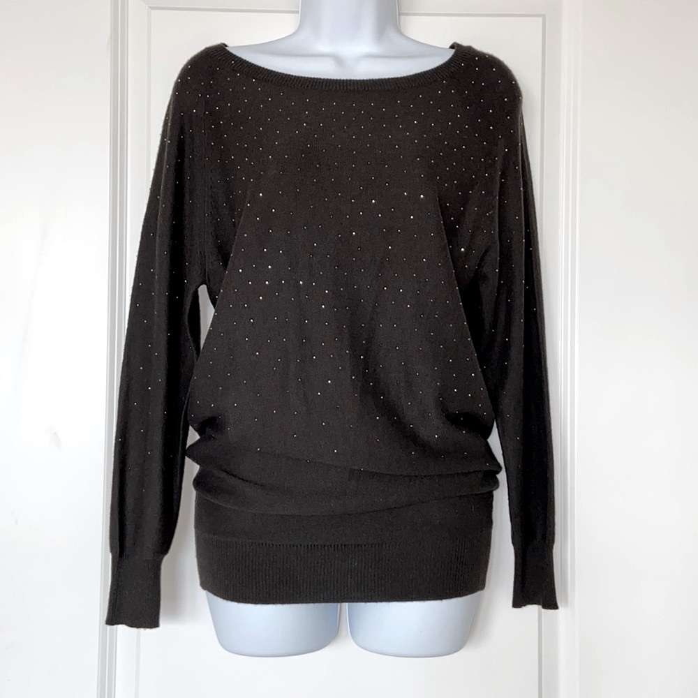 Knit Sweater with Rhinestones